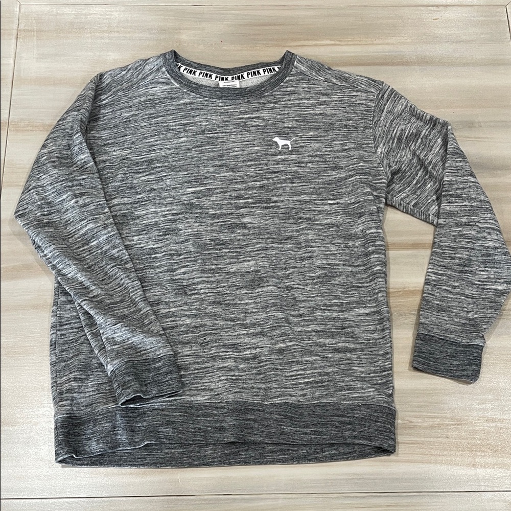 PINK Victoria's Secret Men's Heathered Gray Crewneck Sweater